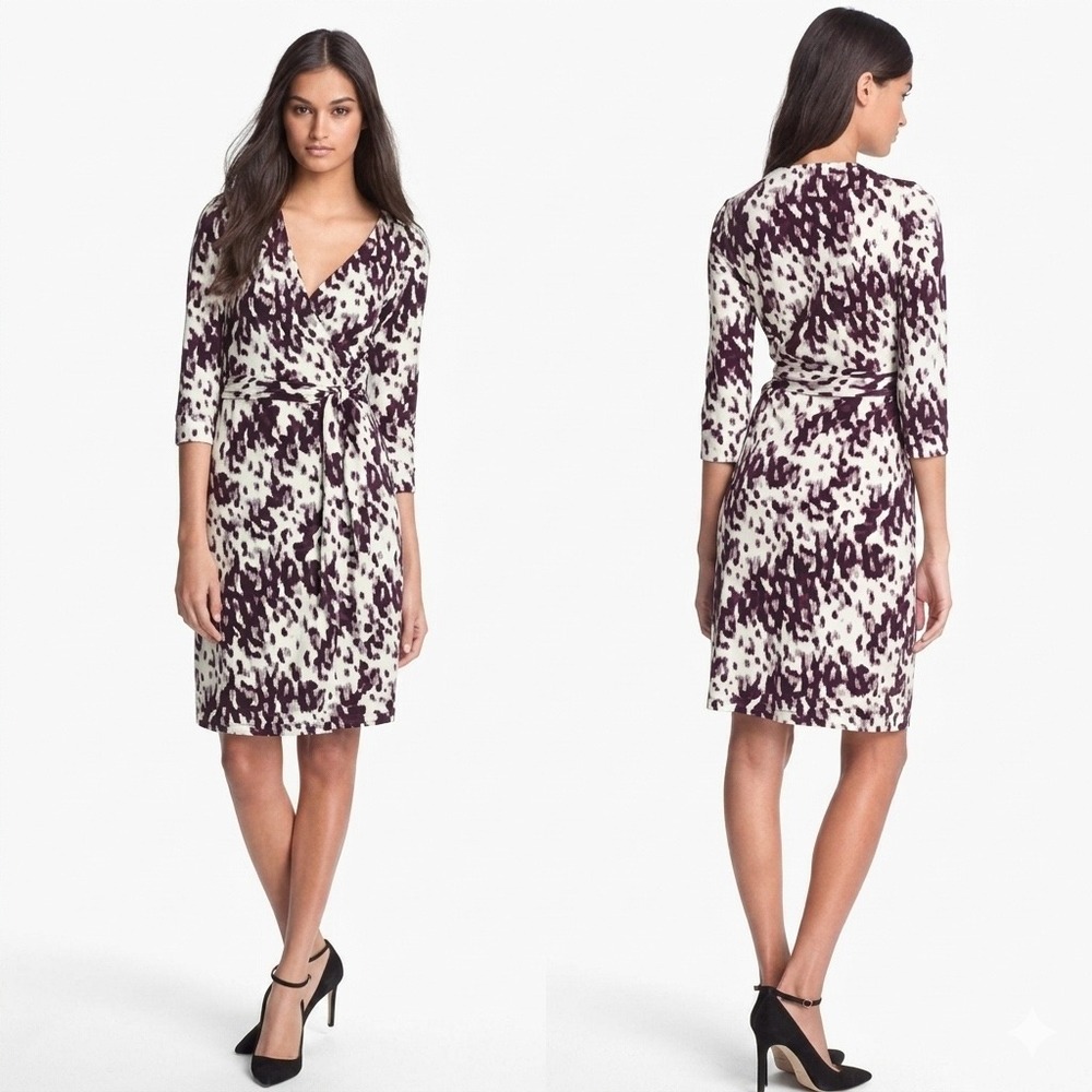 Diane von Furstenberg New Julian Two Wrap Dress 10 Silk Office Quiet Luxury